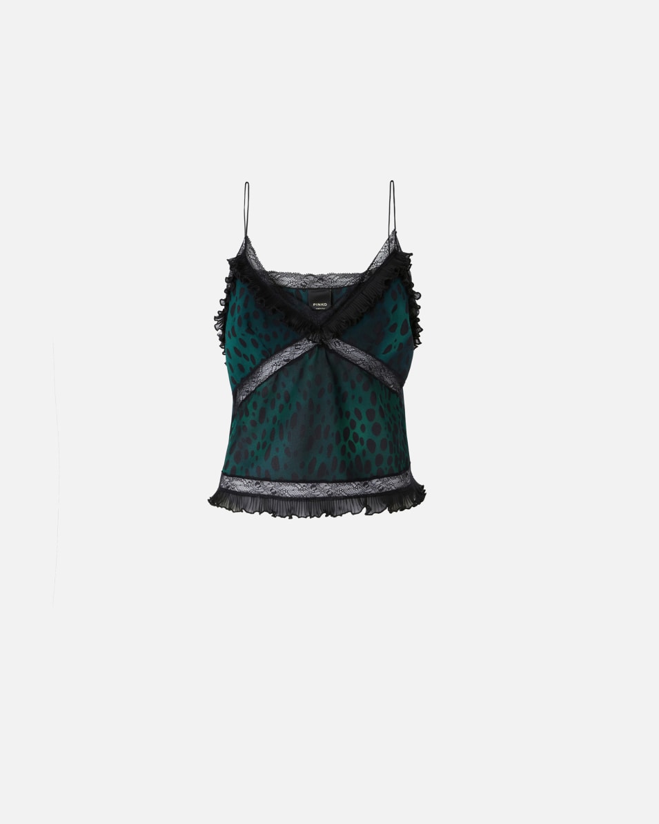 Pinko Leichtes Top mit Flecken-Print und Spitze Zeitbegrenzte Promotion