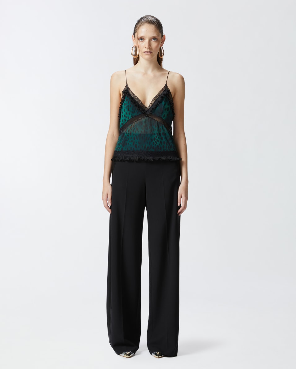 Pinko Leichtes Top mit Flecken-Print und Spitze Zeitbegrenzte Promotion