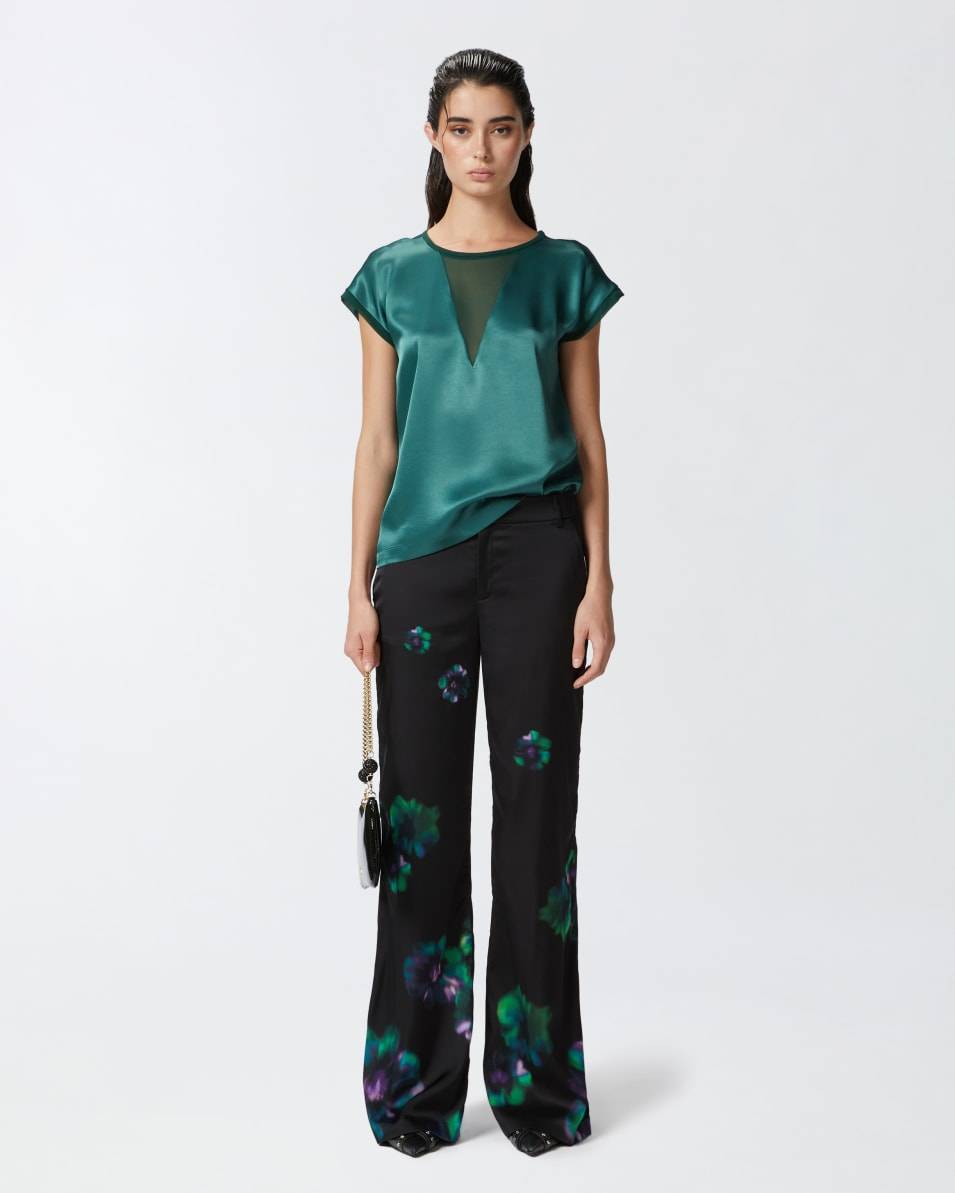 Pinko Satinhose mit Blumenprint Bis zu 50% Rabatt