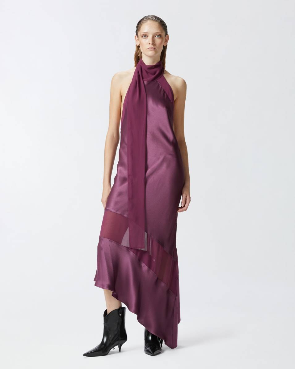 Pinko Rückenfreies Kleid aus Satin und Georgette Begrenzt auf 3 Tage