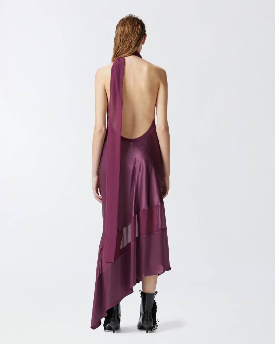 Pinko Rückenfreies Kleid aus Satin und Georgette Begrenzt auf 3 Tage