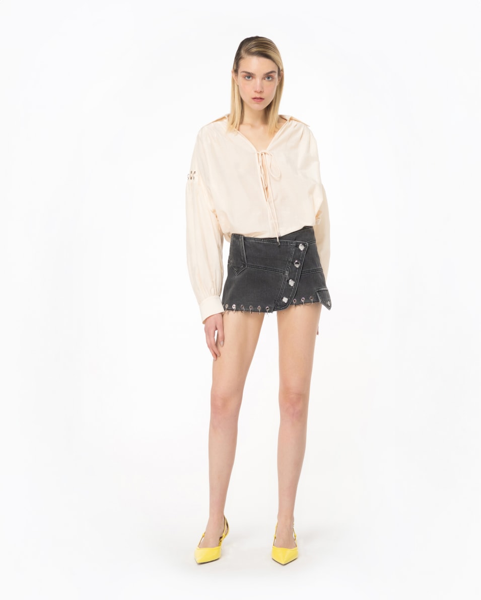 Pinko Voile-Bluse mit Piercings 2025