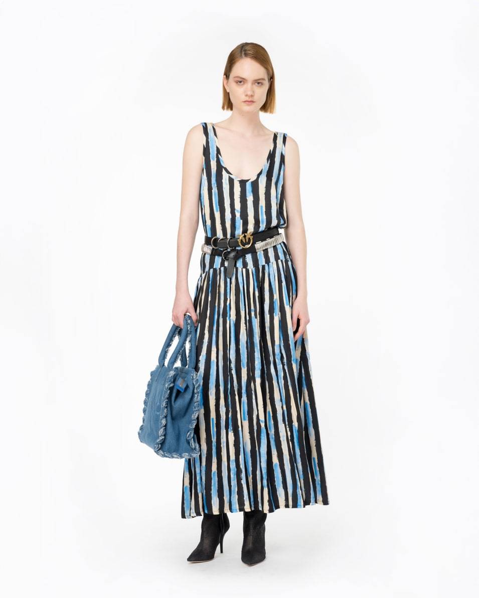 Pinko Langes Kleid mit Pinselstrich-Print Outlet