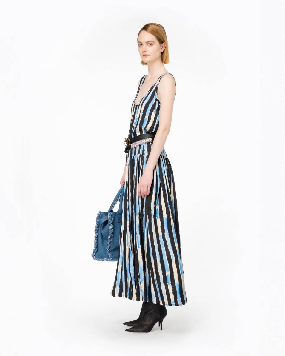 Pinko Langes Kleid mit Pinselstrich-Print Outlet