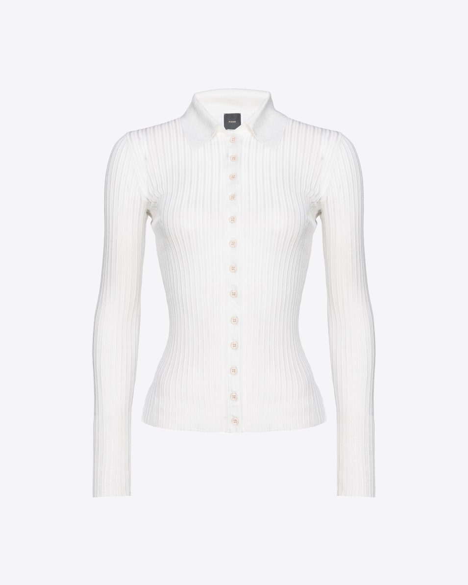Pinko Gerippter Pullover mit Lurex und Knöpfen Sonderangebot