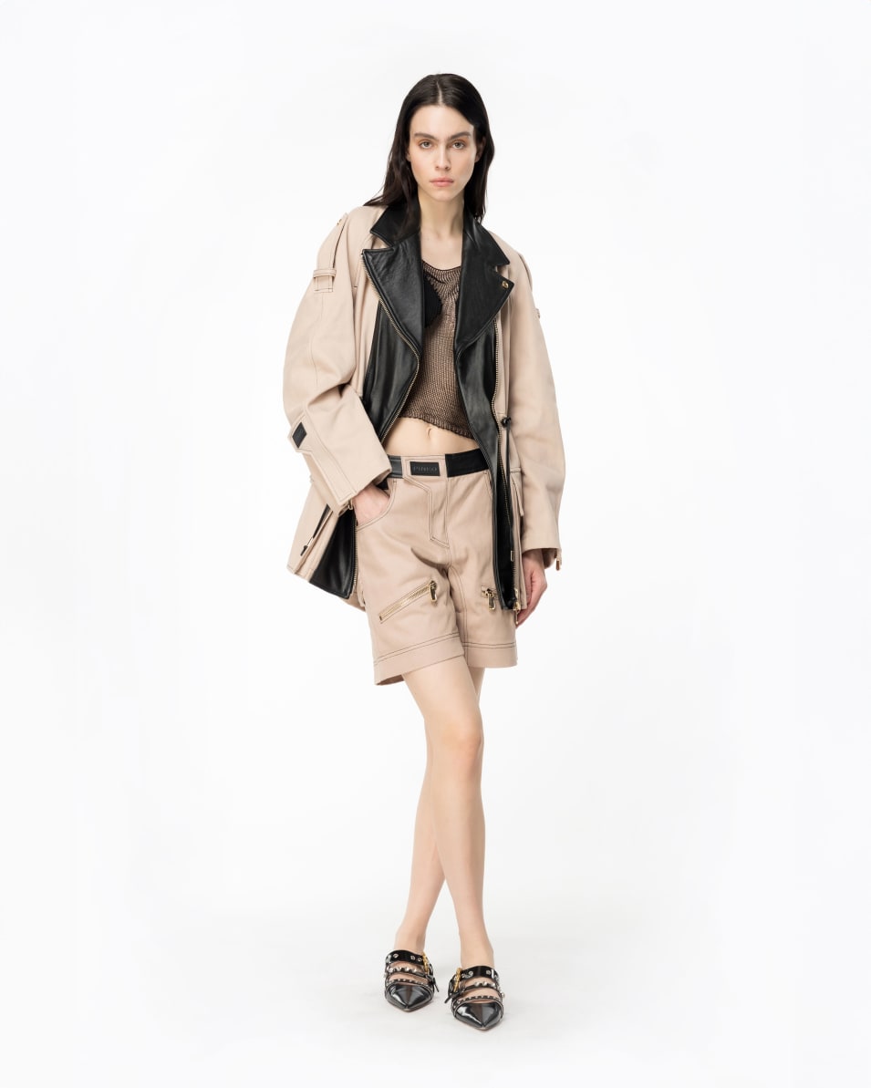 Pinko Parka aus Baumwolle und Leder Günstig kaufen