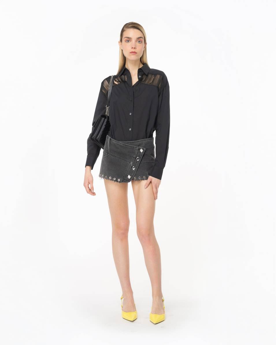 Pinko Musselin-Hemdbluse mit Fransen Begrenzte Freigabe