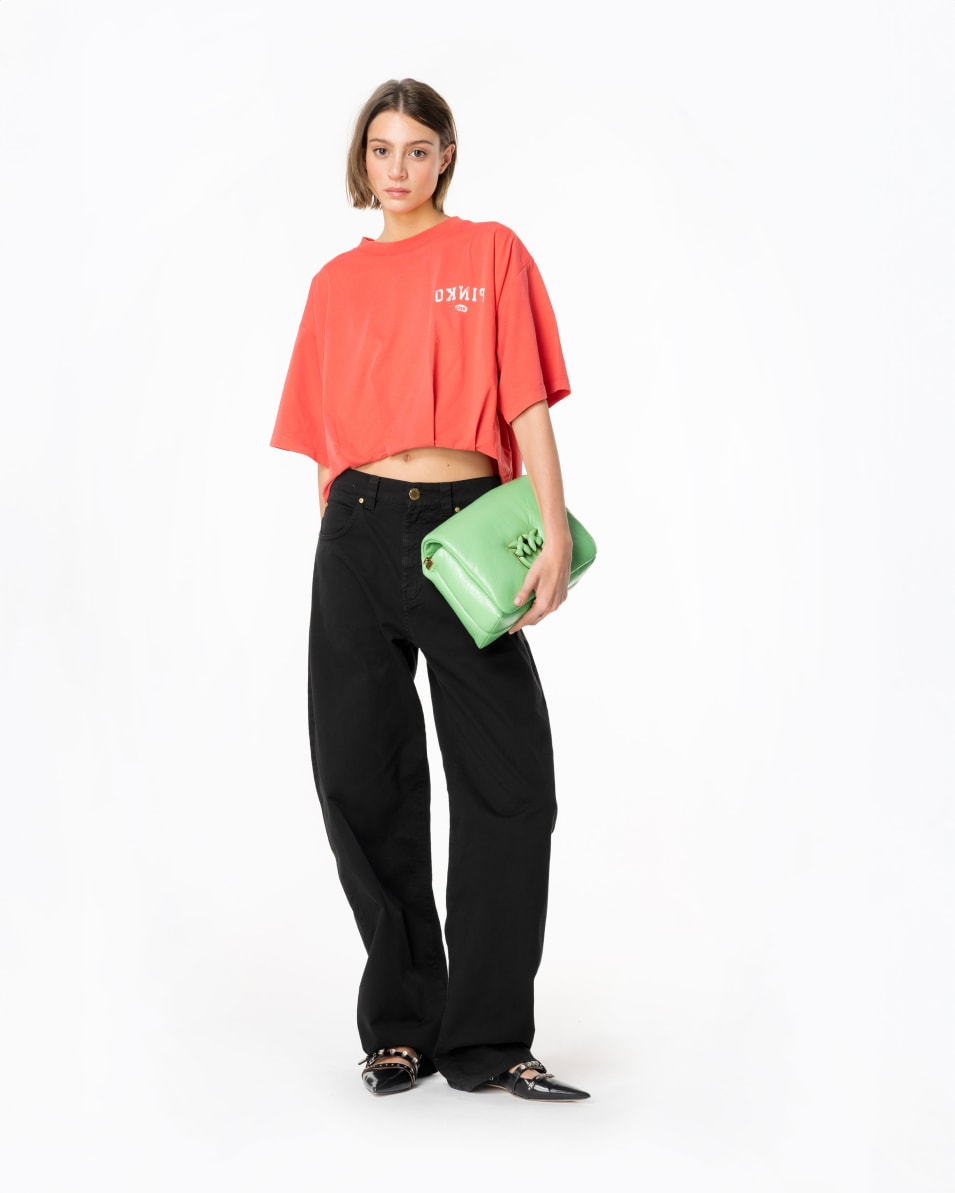 Pinko Cropped-T-Shirt mit Logoprint Letzte 3 Tage