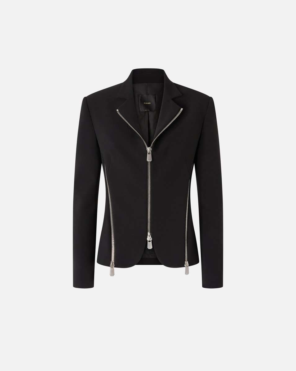 Pinko Jacke aus Crêpe-Stoff mit Metallreißverschlüssen Blitzverkäufe