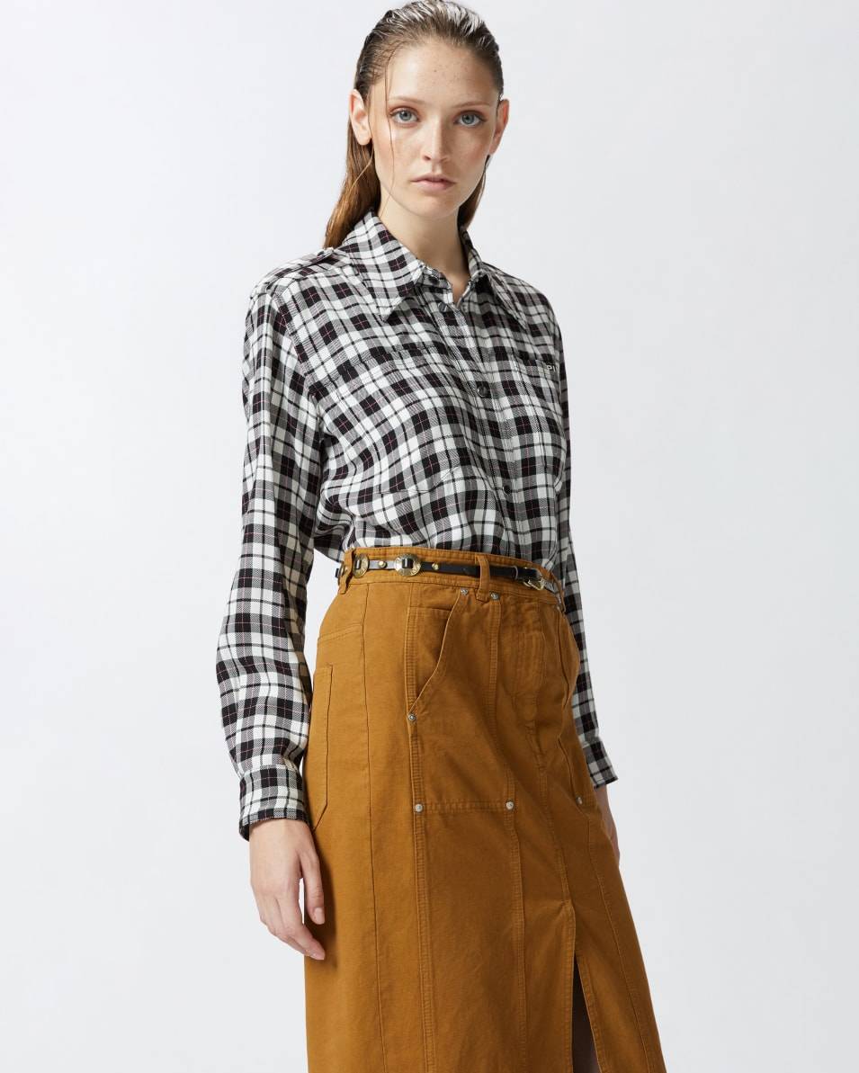 Pinko Klassische Hemdbluse mit Karomuster Kostenloser Versand