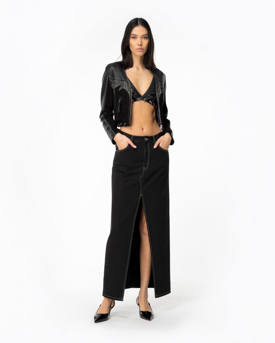 Pinko Rodeo-Top aus Leder und Veloursleder Preisnachlass