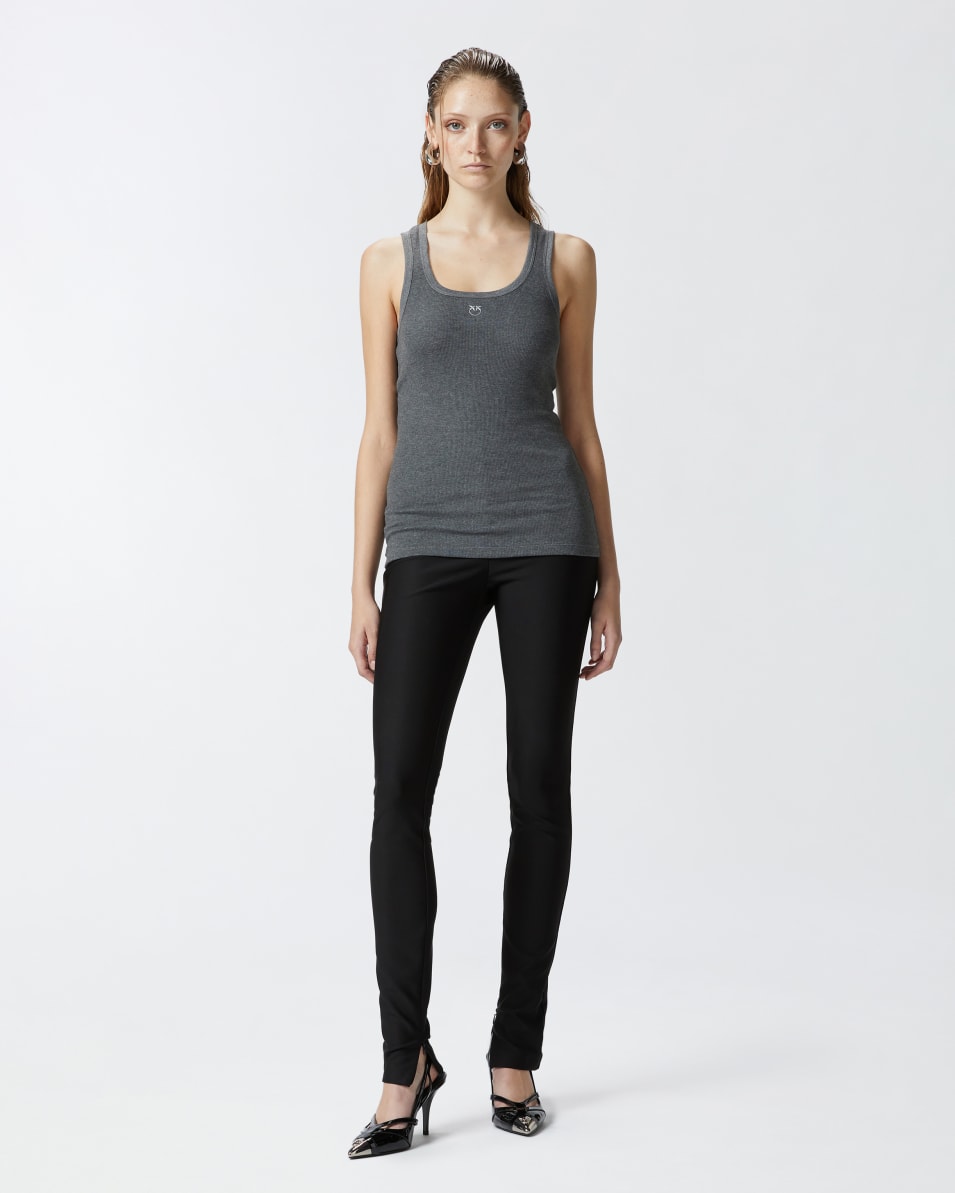 Pinko Geripptes Tanktop mit Logo Begrenzt auf 3 Tage