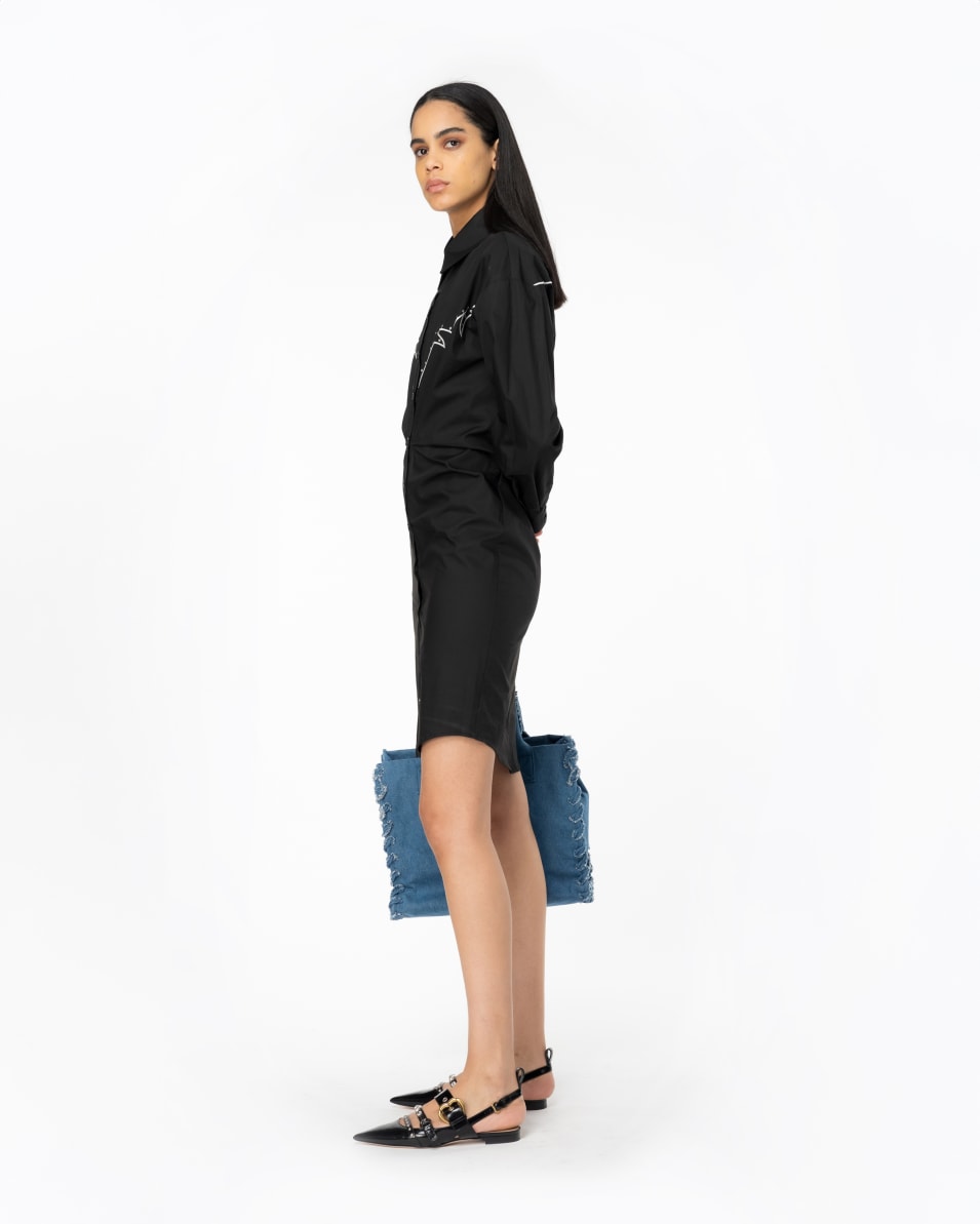 Pinko Mini-Hemdblusenkleid Stickerei im Rodeo-Stil Sonderangebote