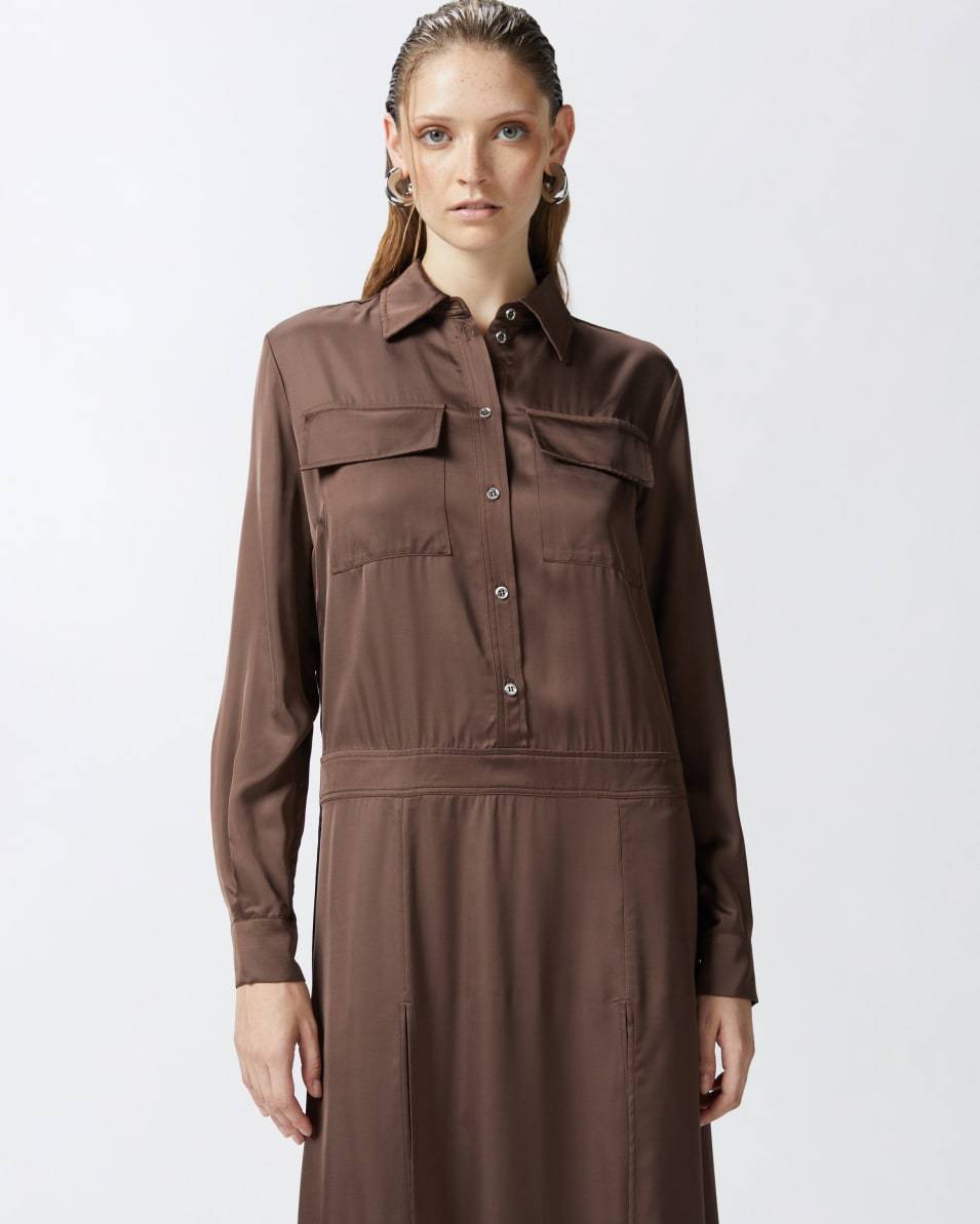 Pinko Langes Kleid aus Satin Fabrikladen