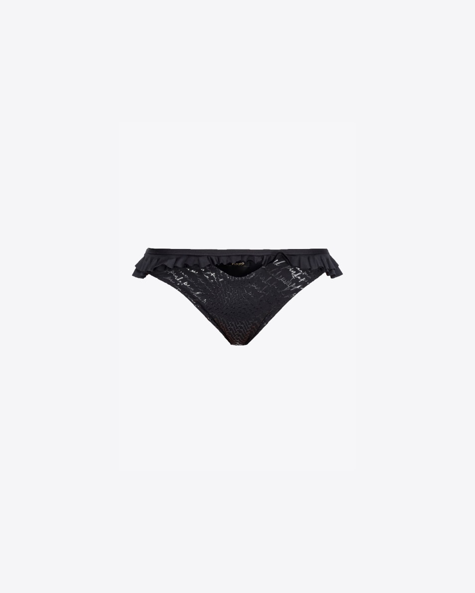 Pinko Bikinislip mit fließendem Logo und Rüschen Black Friday Preise