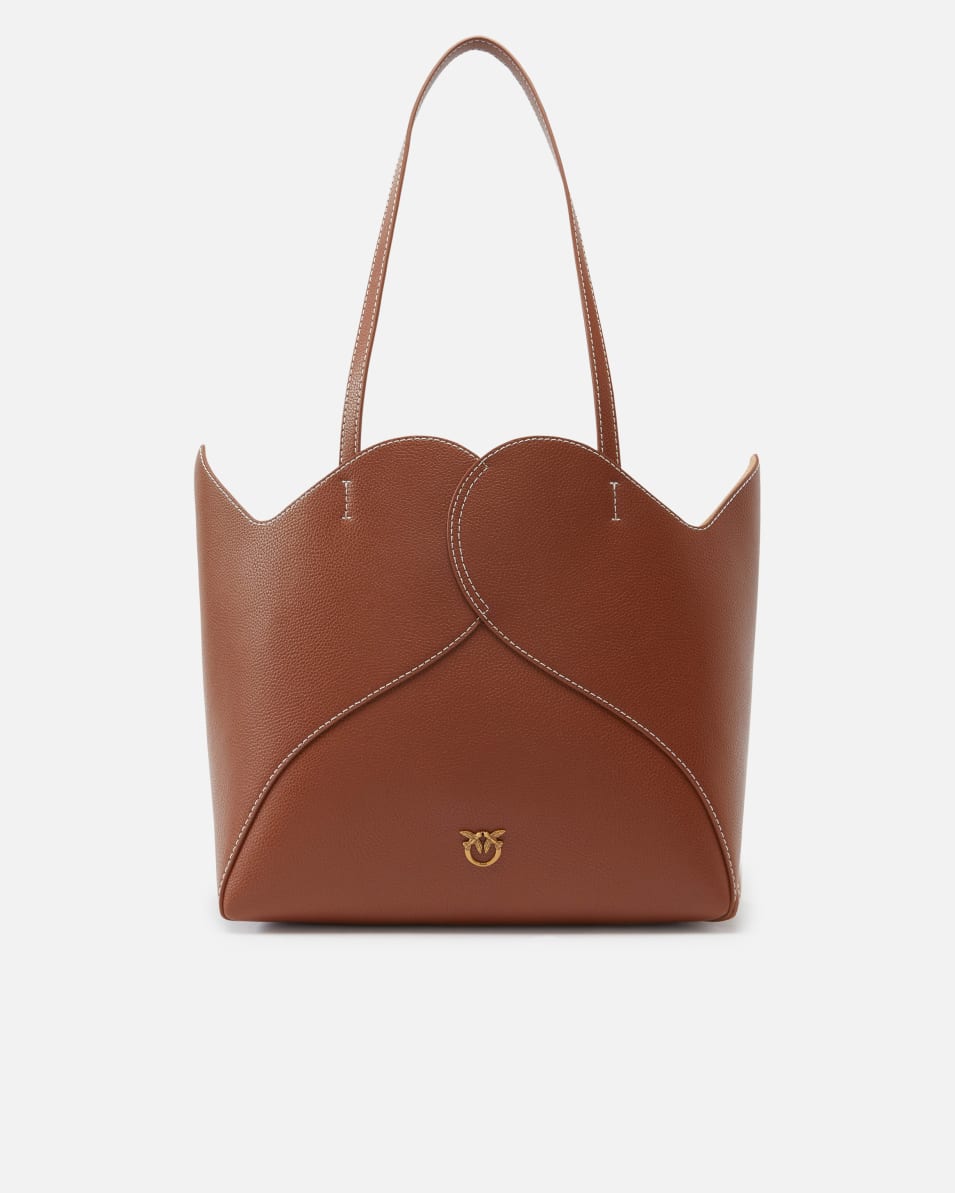 Pinko Große Shopper-Tasche aus Leder mit Herz-Design Günstiger Verkauf