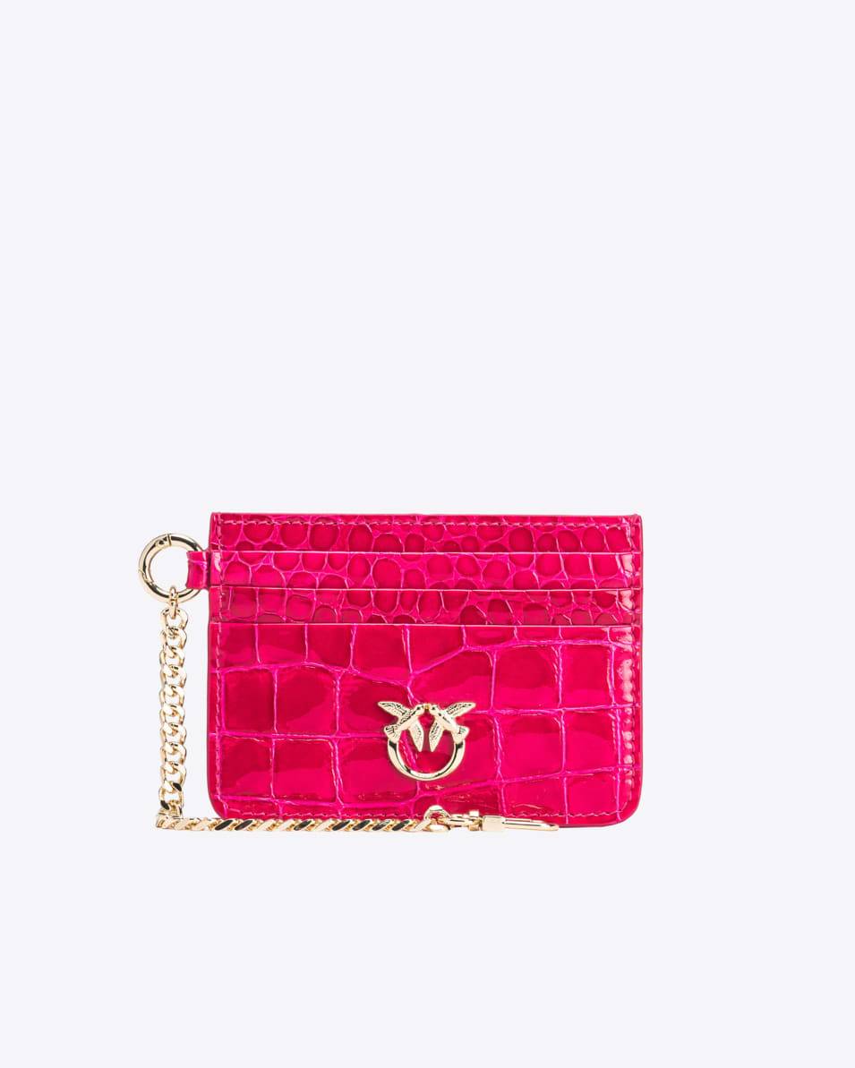 Pinko Buntes glänzendes Leder-Kartenetui mit Kroko-Prägung PINKO Galleria Versandkostenfrei