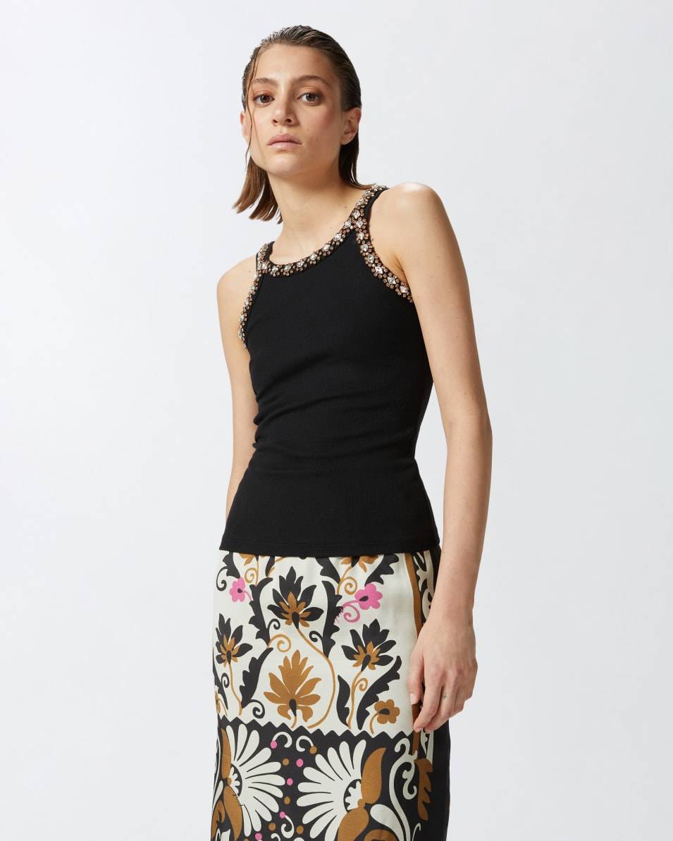 Pinko Tanktop mit glänzender Stickerei Valentinstagsangebot