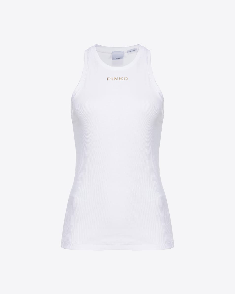 Pinko Geripptes Top mit Logo Jubiläumsangebot