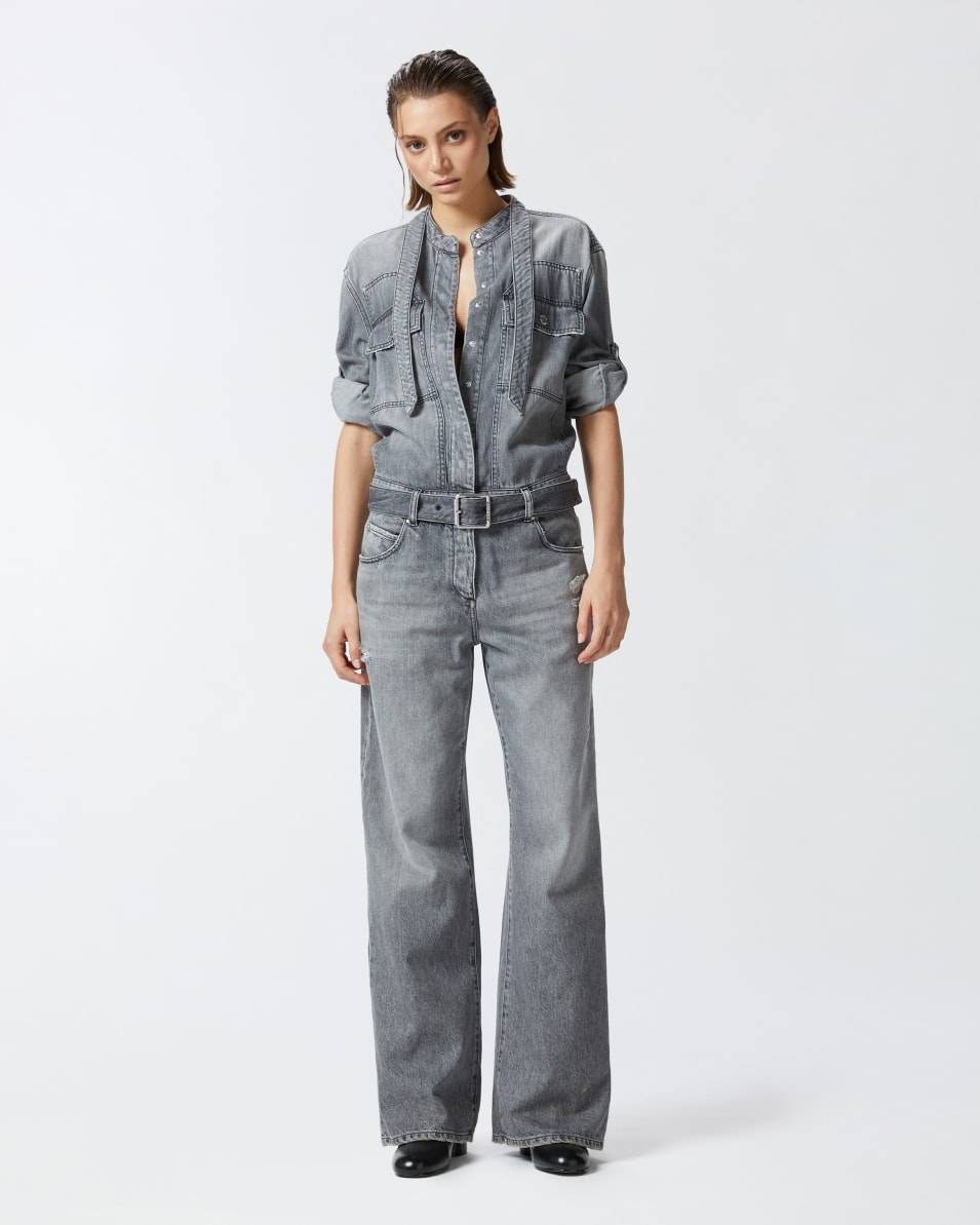Pinko Hellgrauer Jeans-Jumpsuit Exklusive Angebote