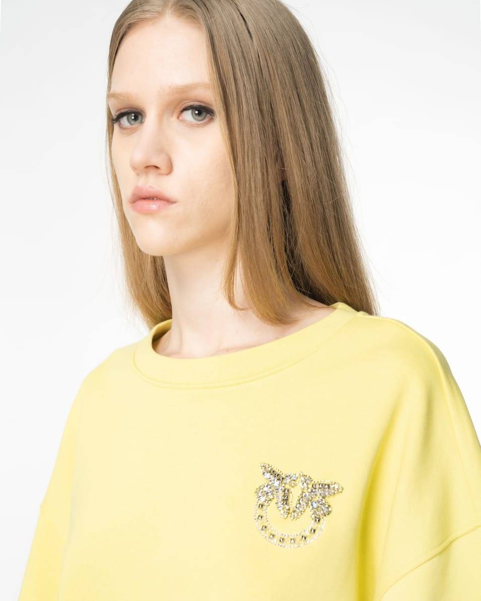 Pinko Boxy-Sweatshirt Love-Birds-Stickerei Letzte 3 Tage