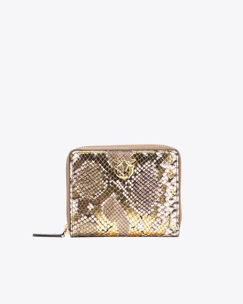 Pinko Quadratische Geldbörse Metallic mit Pythonprägung PINKO Galleria Kauf eins, bekomm eins gratis