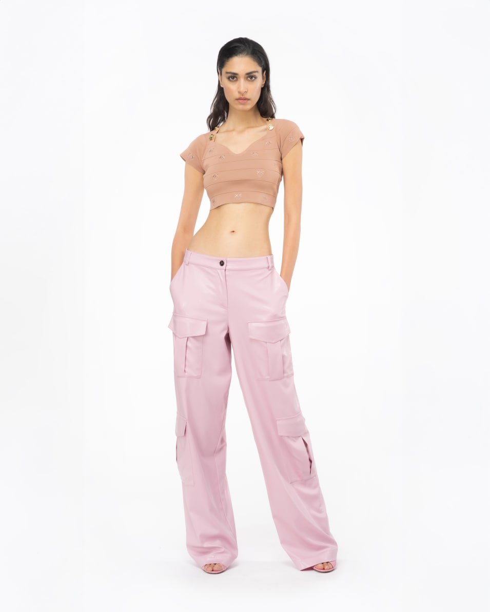 Pinko Crop-Top Jacquard Love Birds Riesige Ersparnisse