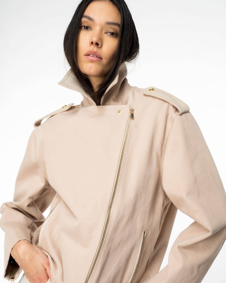 Pinko Bikerjacke aus Baumwolle und Leder Nur für heute