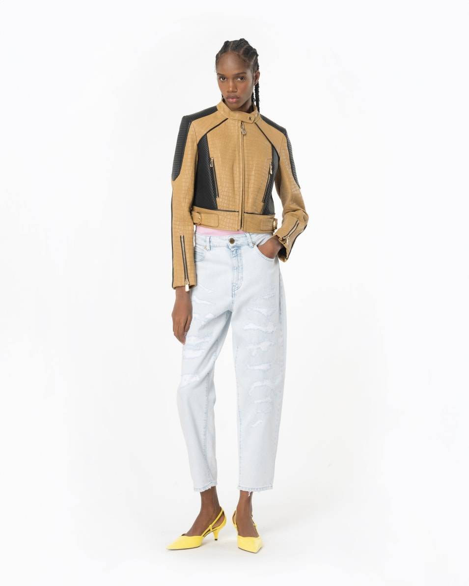 Pinko Jeans Mom Fit hell mit Rissen Sonderangebot der Fabrik