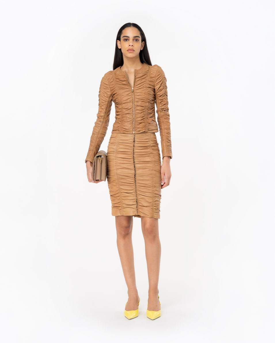 Pinko Jacke aus gerafftem Nappaleder Discount Store für neue Produkte