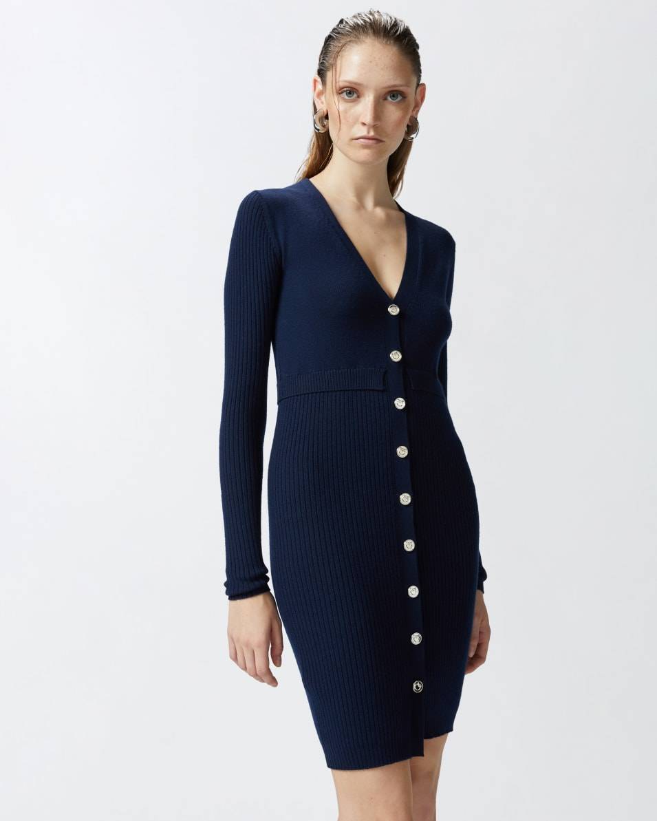 Pinko Geripptes Minikleid aus Wolle Versandkostenfrei