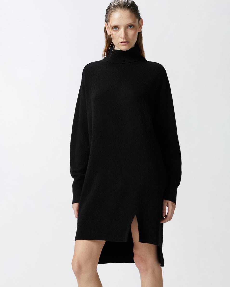Pinko Rollkragen-Strickkleid aus Kaschmirmischung mit Frontschlitz Flash Sale
