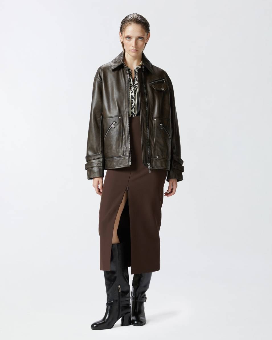 Pinko Blouson aus Leder in Used-Optik Begrenztes Angebot