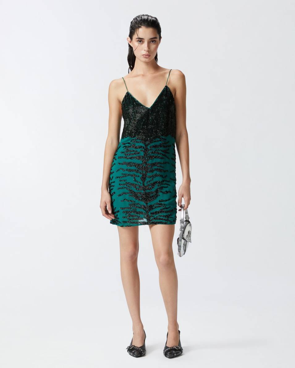 Pinko Minikleid mit Pailletten-Zebramuster Saisonschlussverkauf