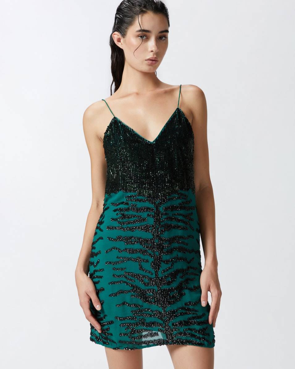 Pinko Minikleid mit Pailletten-Zebramuster Saisonschlussverkauf