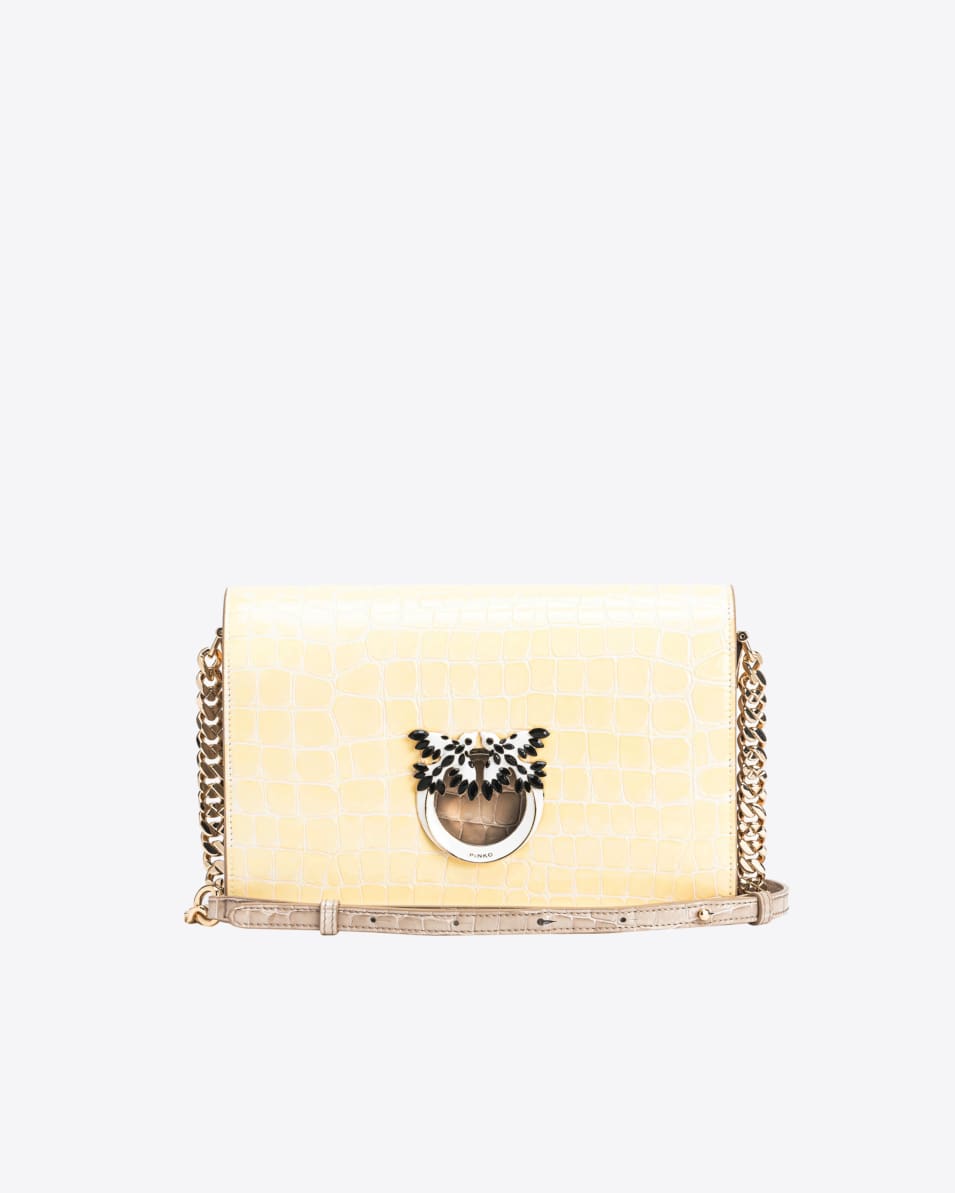 Pinko Classic Love Bag Click Kroko glänzend zweifarbig PINKO Galleria Vatertagsangebot