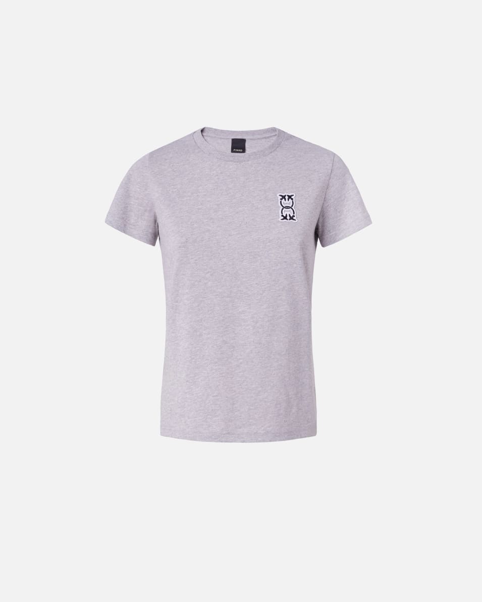 Pinko T-Shirt mit Monogram-Applikation Kostenlose Rückgabe