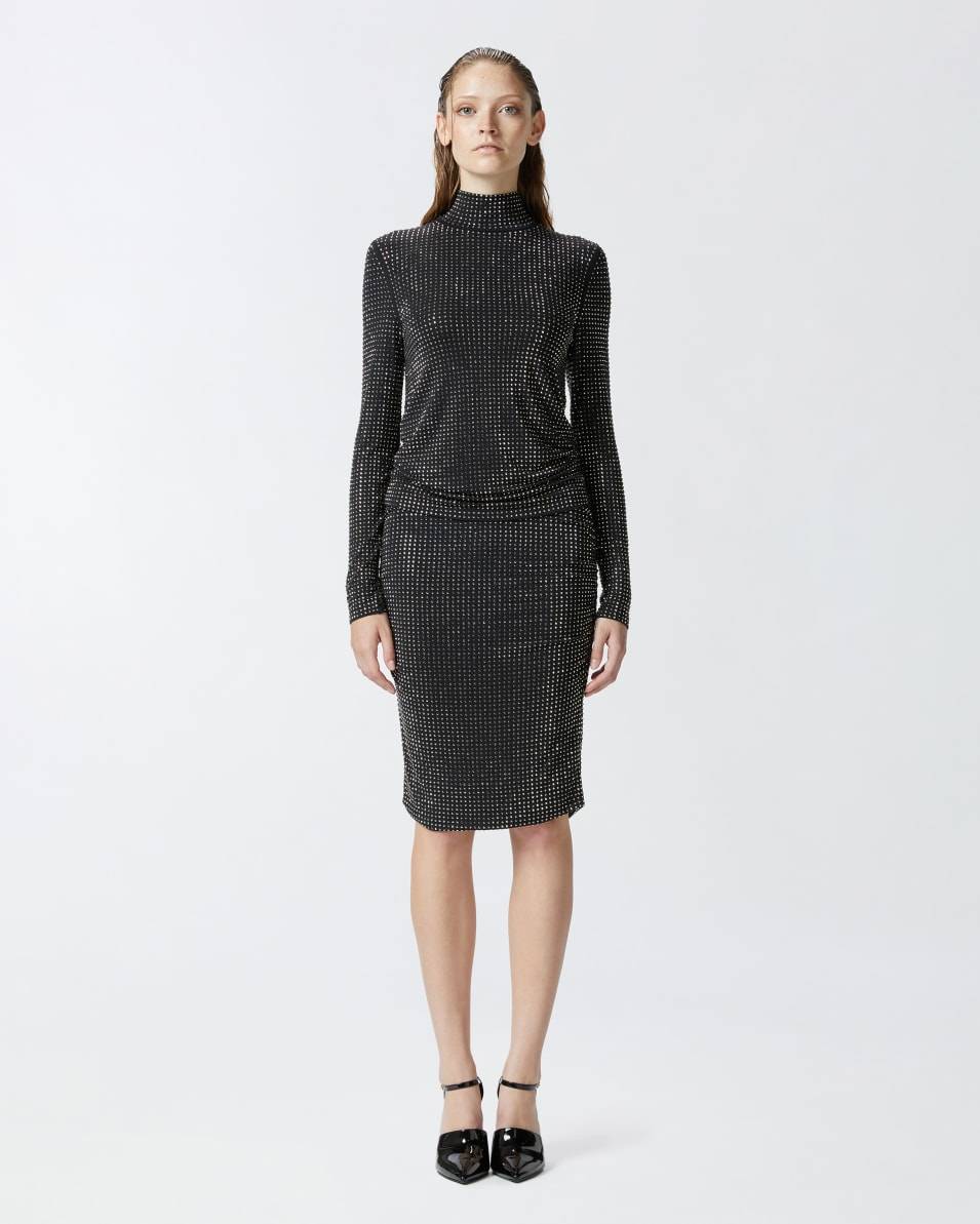 Pinko Pencil skirt with applied rhinestones Riesige Rabatte