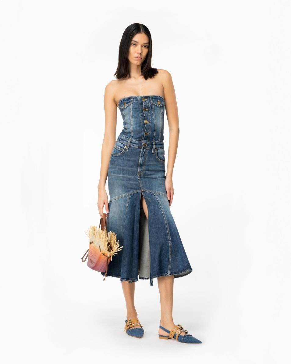 Pinko Midikleid Denim Vintage Schlussverkauf