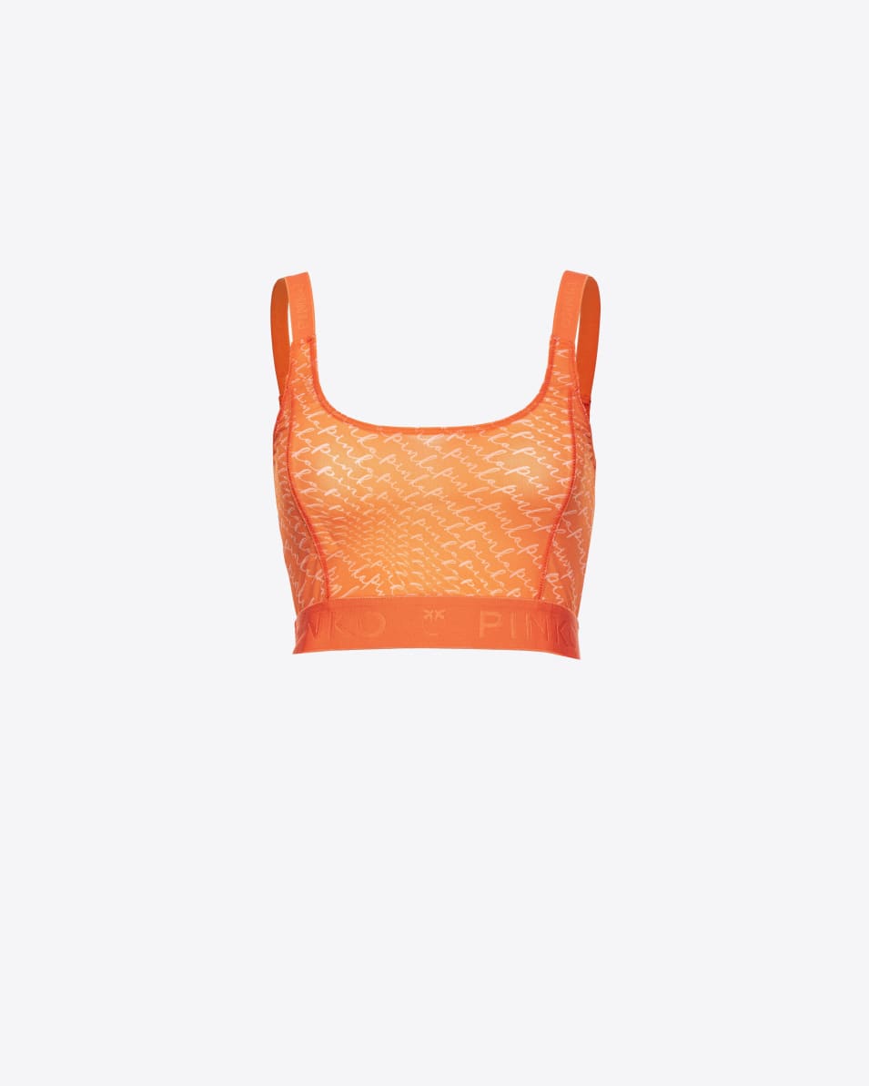 Pinko Crop-Top Logo fließend Valentinstagsangebot
