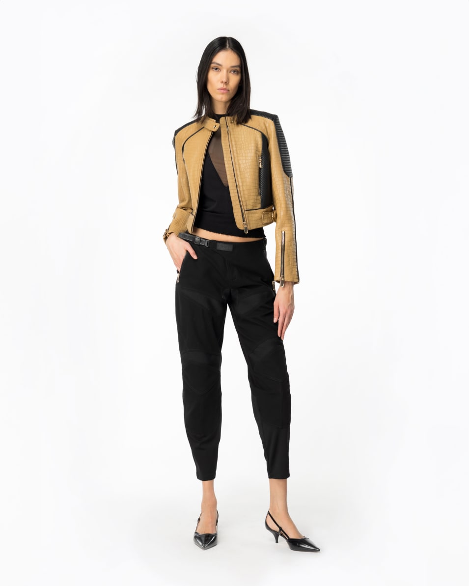 Pinko Bikerhose aus zwei Materialien Jubiläumsangebot