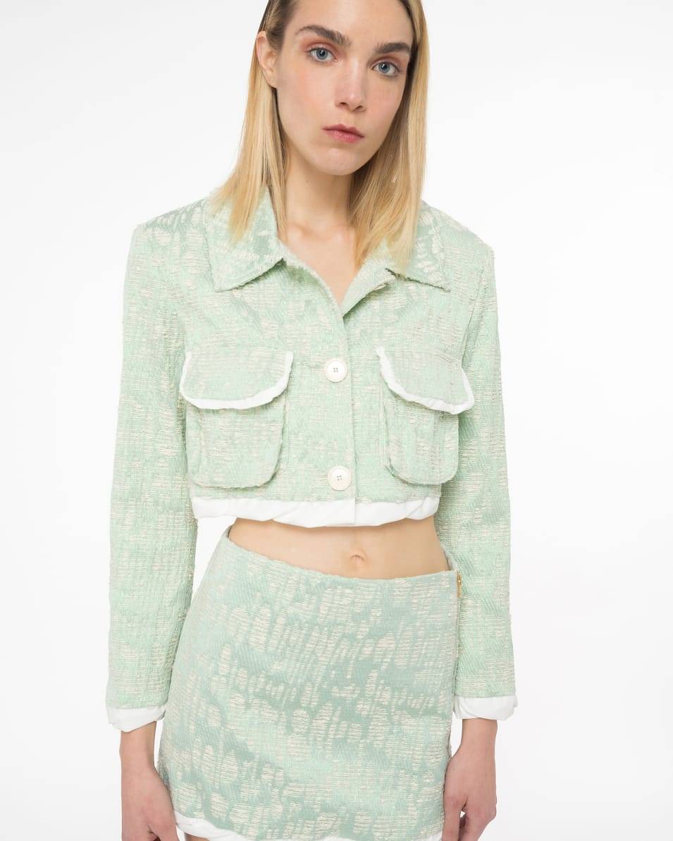 Pinko Kurzjacke Lurex-Flechtgewebe Neueste Mode