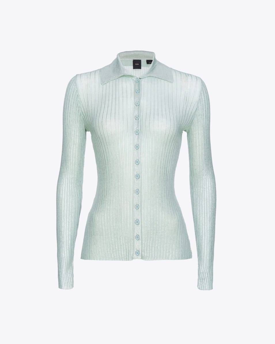Pinko Gerippter Pullover mit Lurex und Knöpfen Räumungsverkauf