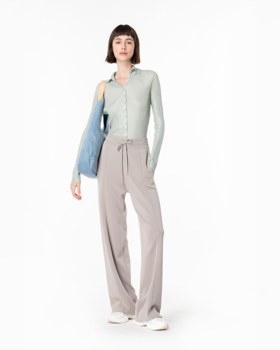 Pinko Gerippter Pullover mit Lurex und Knöpfen Räumungsverkauf