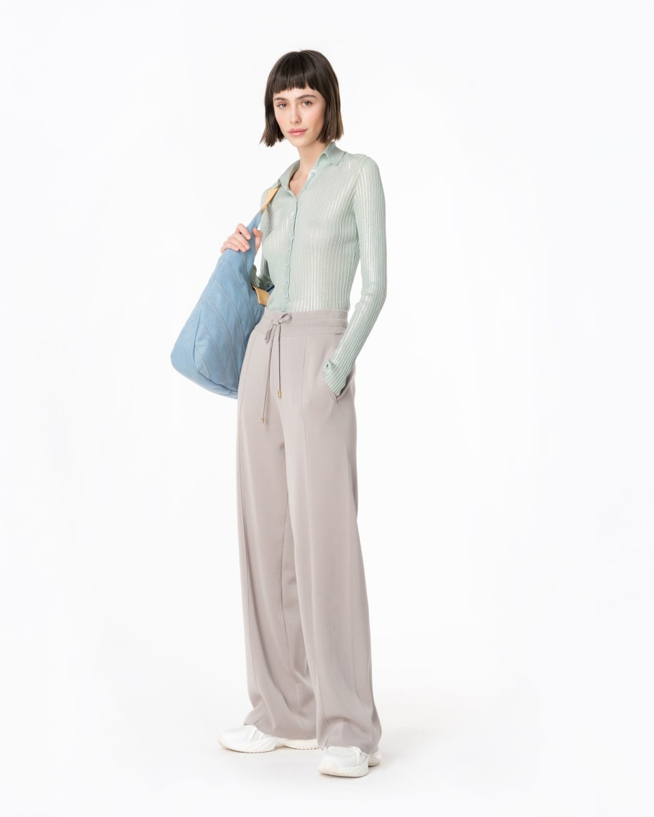 Pinko Gerippter Pullover mit Lurex und Knöpfen Räumungsverkauf