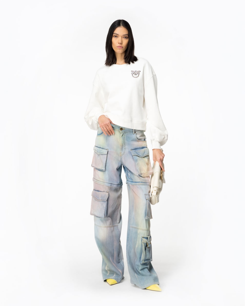 Pinko Boxy-Sweatshirt Love-Birds-Stickerei Tägliche Deals