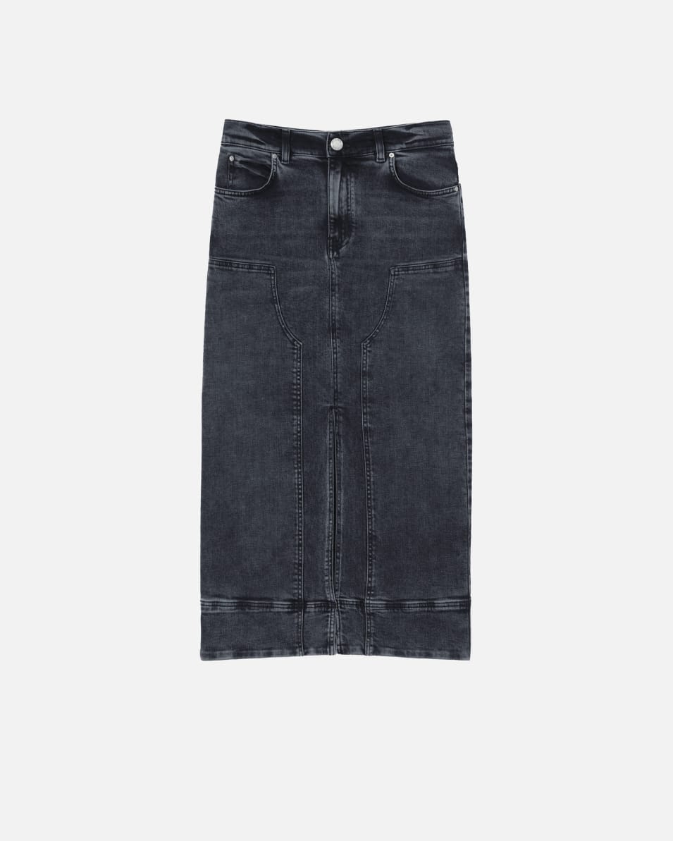 Pinko Maxirock aus dunkelgrauem Denim Super Sparpreis