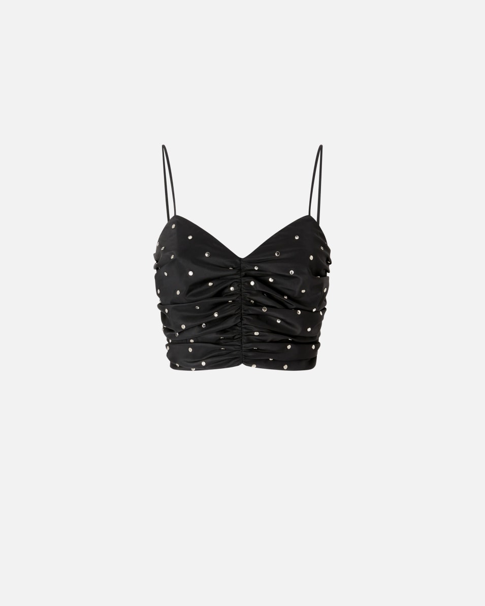 Pinko Gerafftes Top mit Nieten und Strasssteinen Wochenangebot