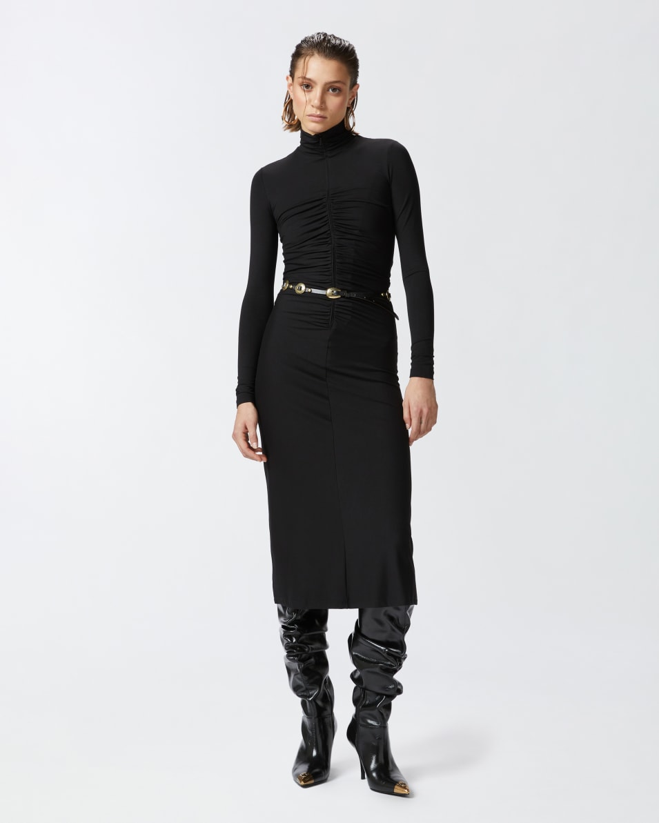 Pinko Jersey midi dress with zip Discount Store für neue Produkte