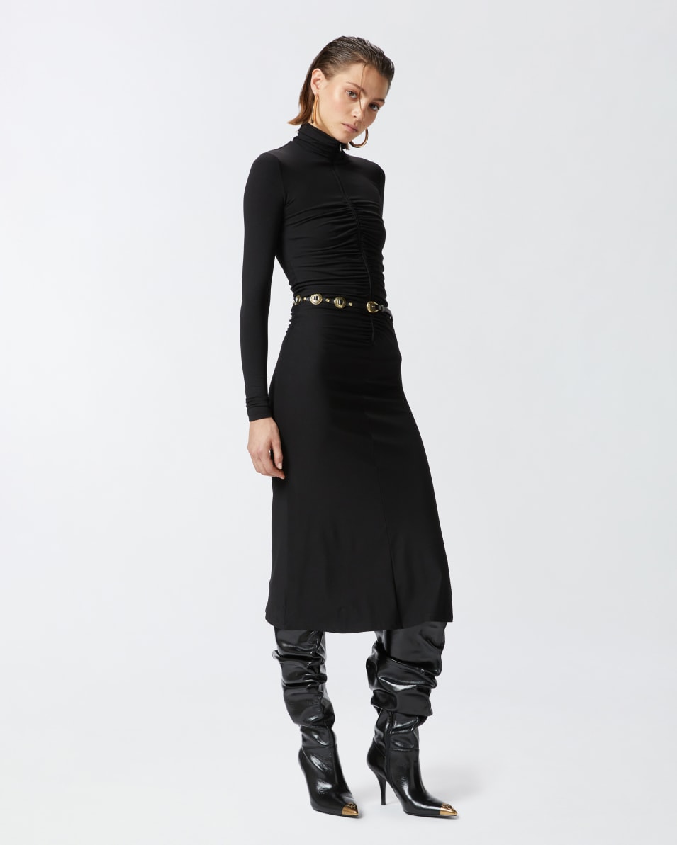 Pinko Jersey midi dress with zip Discount Store für neue Produkte